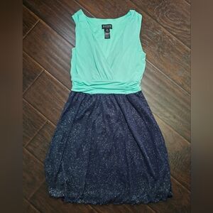 Enfocus Studio Womens Mint and Black Sparkle Sleeveless Dress Size 8
